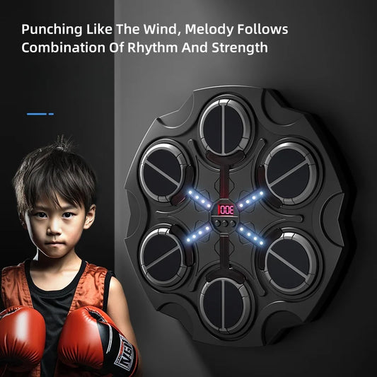 Machine de boxe intelligente avec gants pour enfants et adultes, musique à la maison, entraîneur de cible murale, jouets de jeux Bluetooth, décompression